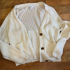 Time and Tru Cream Knit Cardigan